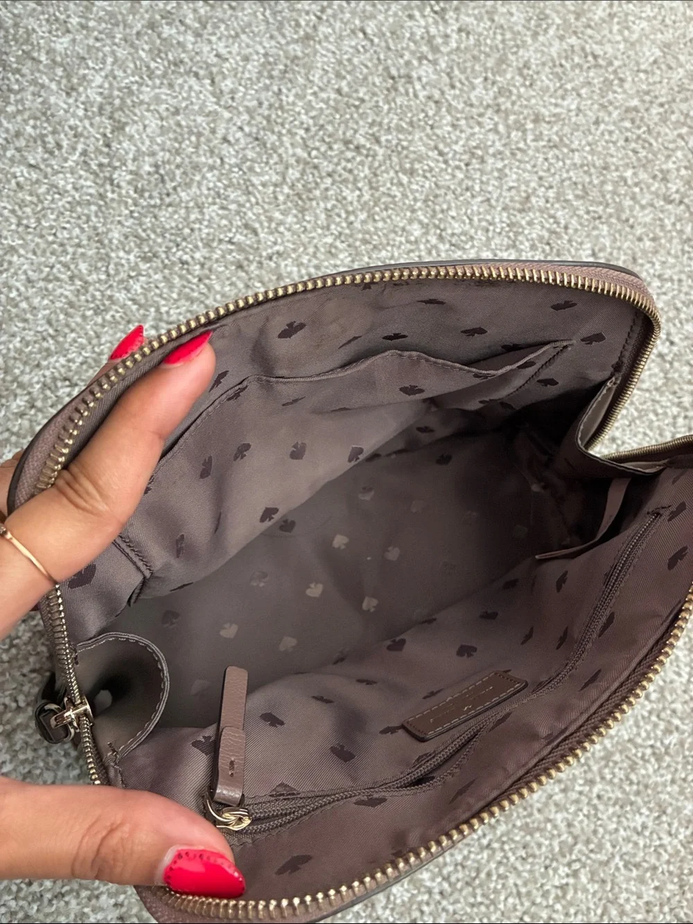 kate spade mauve Pebbled Leather Dome Satchel